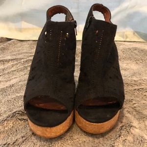 Not Rated Black Wedges. Size 8